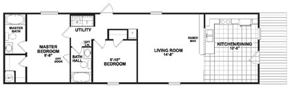 MHC singlewide model 868-318 floorplan