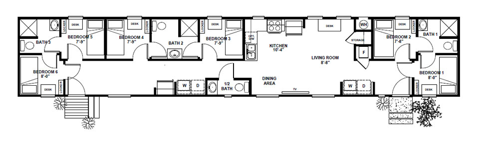 1039 sq. ft. Bunkhouse