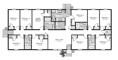 2280 sq. ft. 10 room man camp